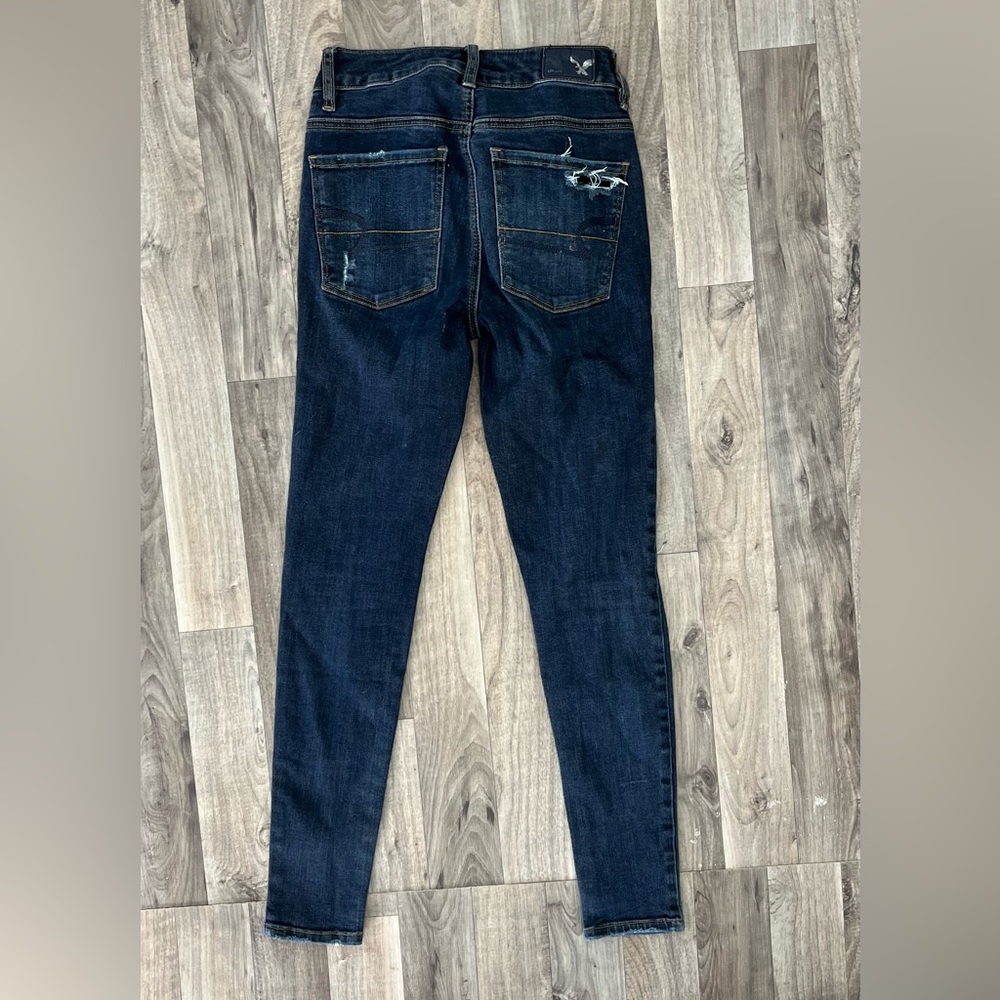 American Eagle 0 short skinny ripped jeans high rise jegging - Picture 5 of 6